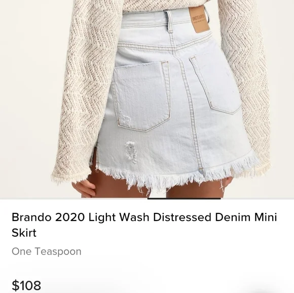 NWT One teaspoon 2020 mini denim skirt - Picture 2 of 9